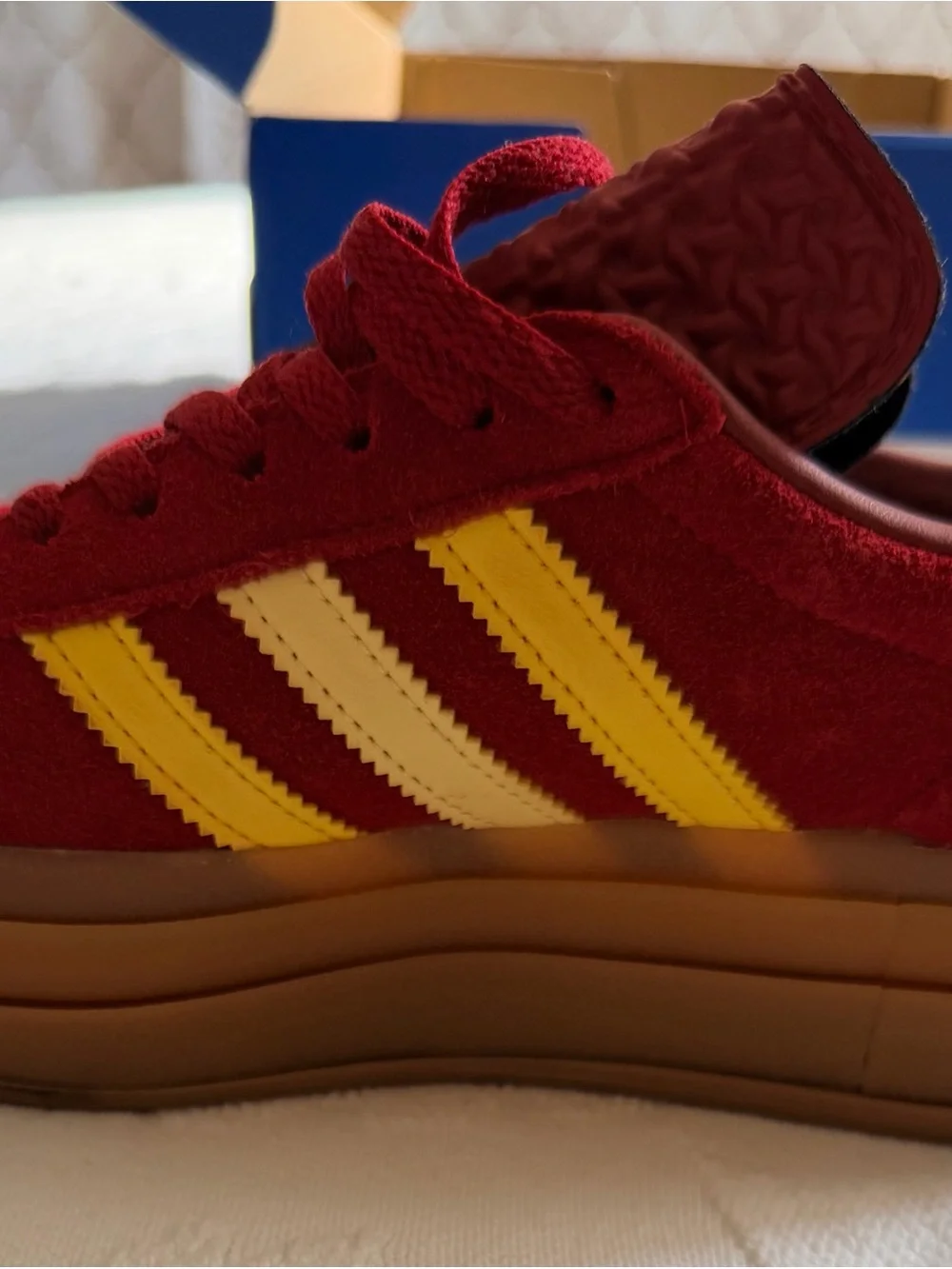 Adidas Red and Yellow Suede Sneakers